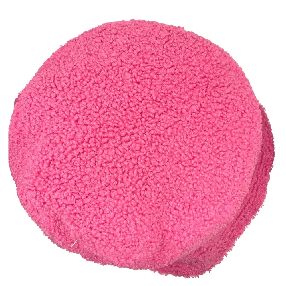 Crayola x Kohls Reversible Bucket Hat Hot Pink Faux Fur Neon Multi Color Quilted
